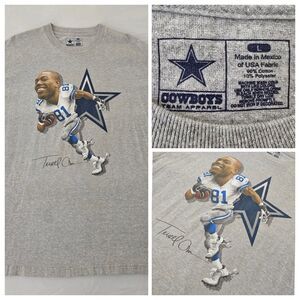 Dallas Cowboys Team Apparel Terrell Owens Big Head Shirt Mens L Heather Gray NFL